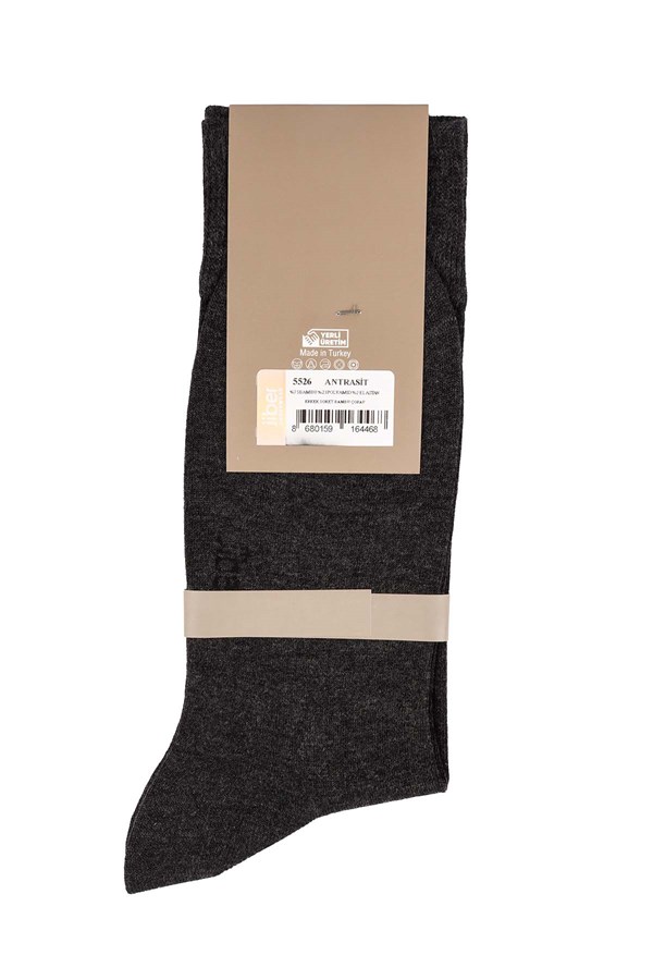 Erkek Bambu Antrasit Soket Çorap 5526