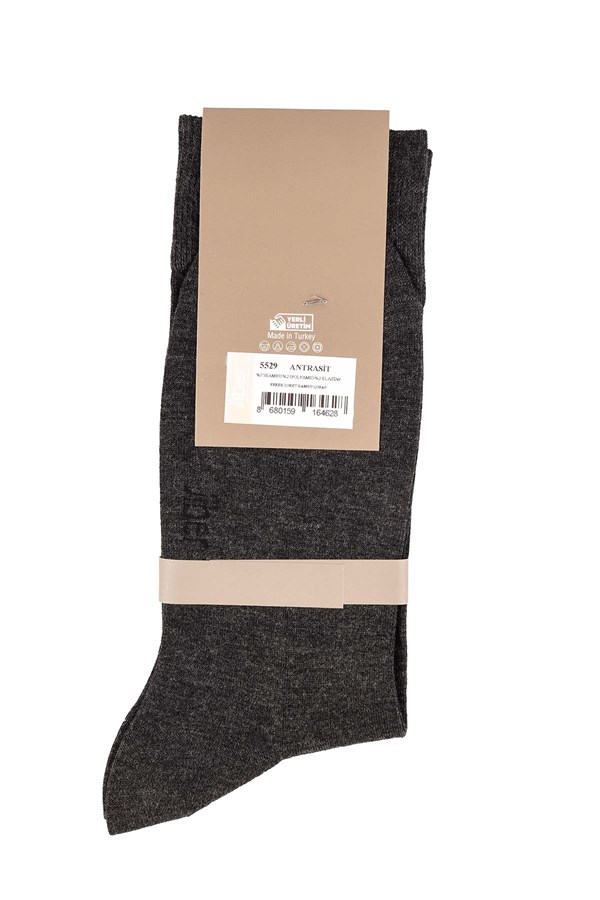 Erkek Bambu Antrasit Soket Çorap 5529