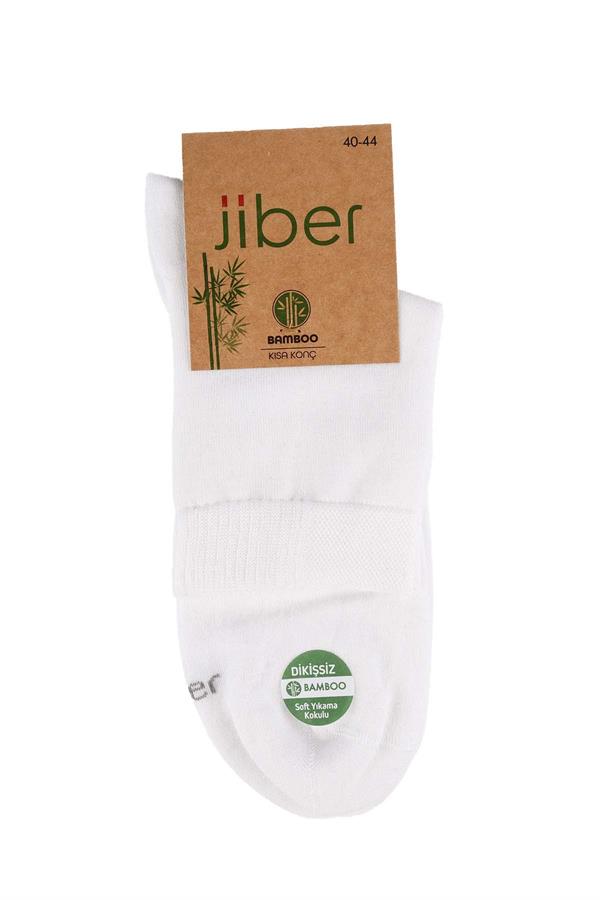 Erkek Bambu Yarım Konç Çorap 6451 BEYAZ  JBR6451.000001