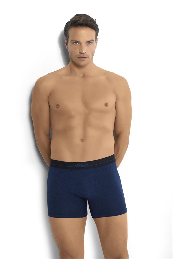 Erkek Baskılı Pamuklu Likralı 3lü Boxer