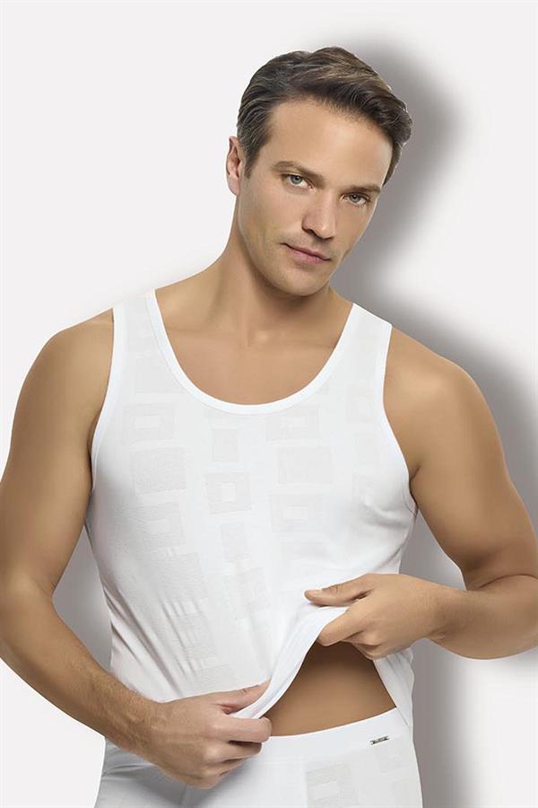 Erkek 2li Likralı Atlet Beyaz  JBR241.0000001