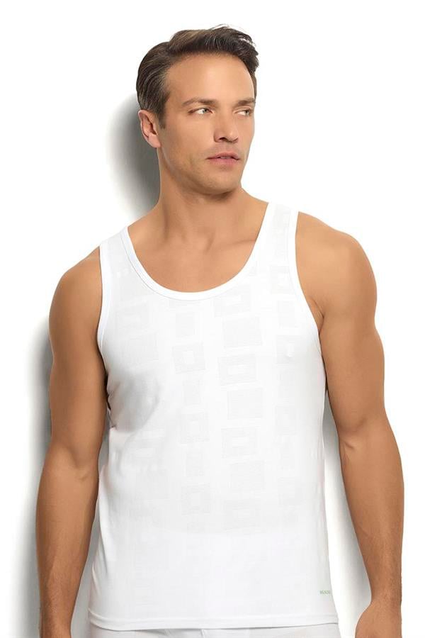 Erkek 2li Likralı Atlet Beyaz  JBR241.0000001