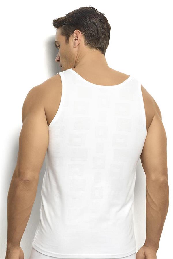 Erkek 2li Likralı Atlet Beyaz  JBR241.0000001