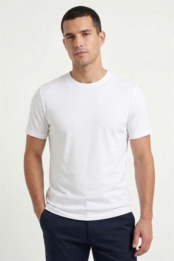 Erkek Bambu T-Shirt 334 BEYAZ  JBR334.0000001