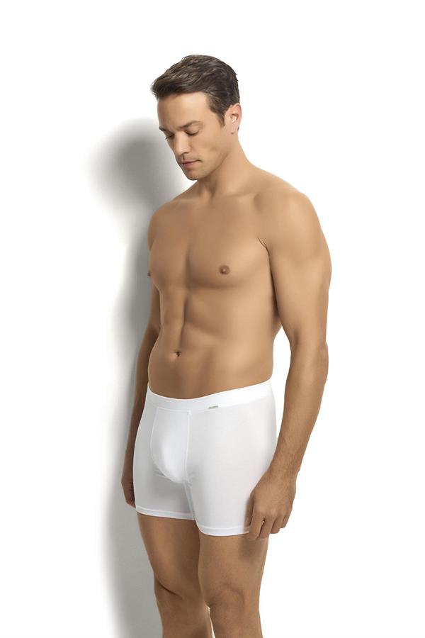 Erkek Beyaz Modal Pamuklu 3lü Boxer 255
