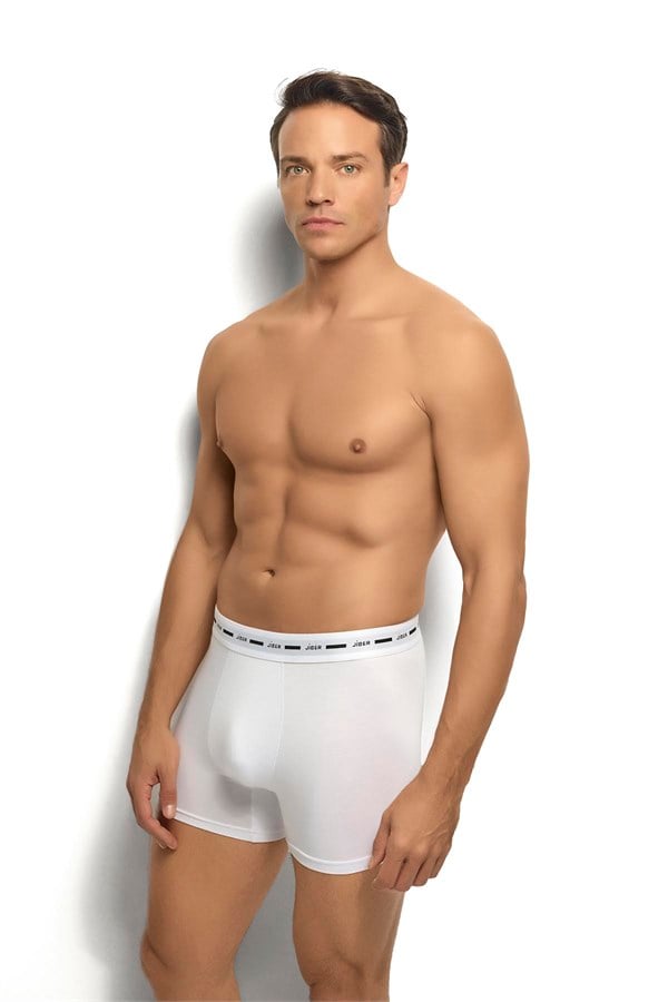 Erkek Beyaz Modal Pamuklu Boxer 