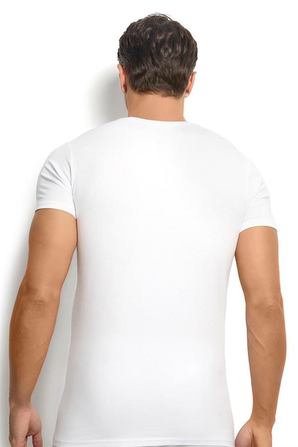 Erkek Beyaz Modal Pamuklu Sıfır Yaka 2li Fanila 251