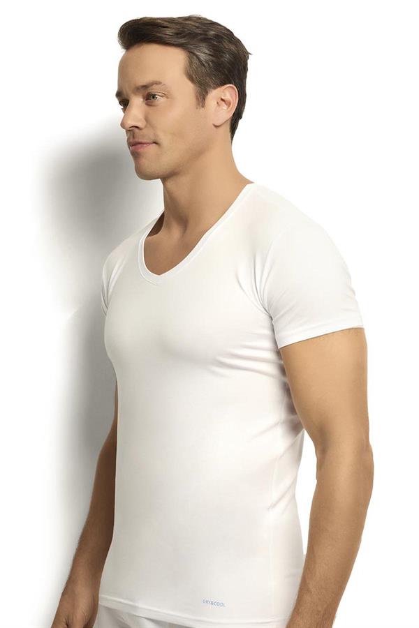 Erkek Beyaz Modal Pamuklu V Yaka 2 Li Fanila 253