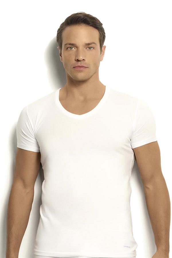 Erkek Beyaz Modal Pamuklu V Yaka 2 Li Fanila 253