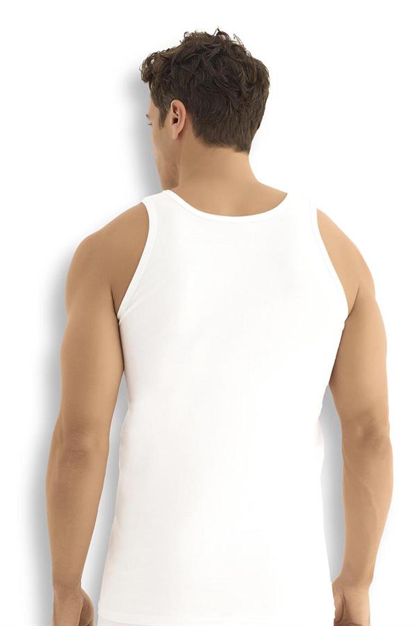 Mens White Cotton Tank Top – Pack of 6 (Model 101)