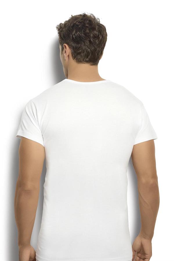 Erkek Beyaz Pamuklu Bisiklet Yaka Fanila 103