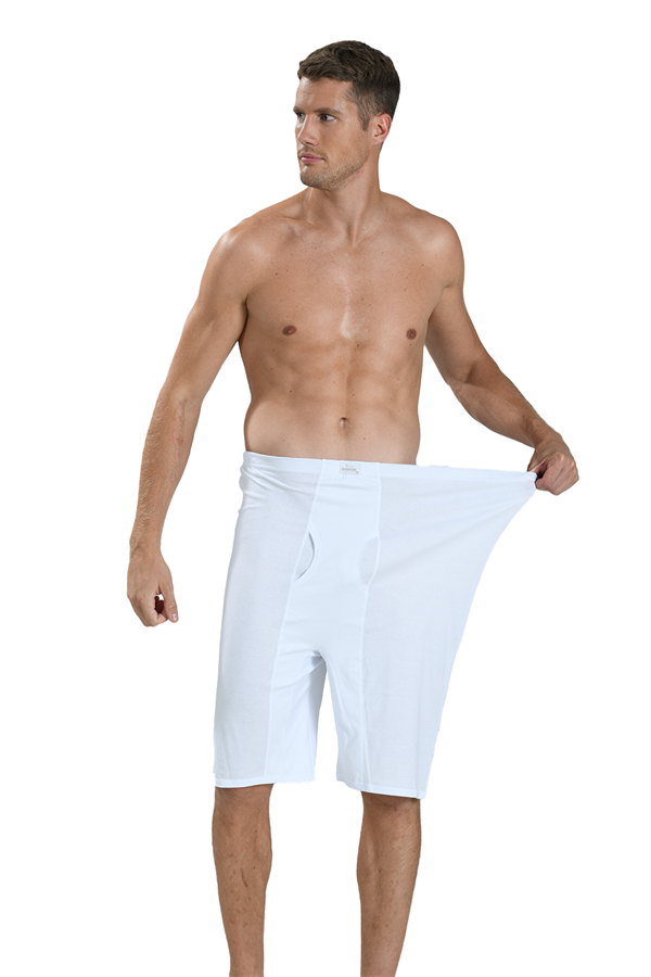 Erkek Beyaz Pamuklu Büyük Beden 3 Lü Boxer 182