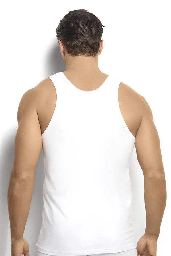 Erkek Beyaz Pamuklu Likralı 2li Atlet 324