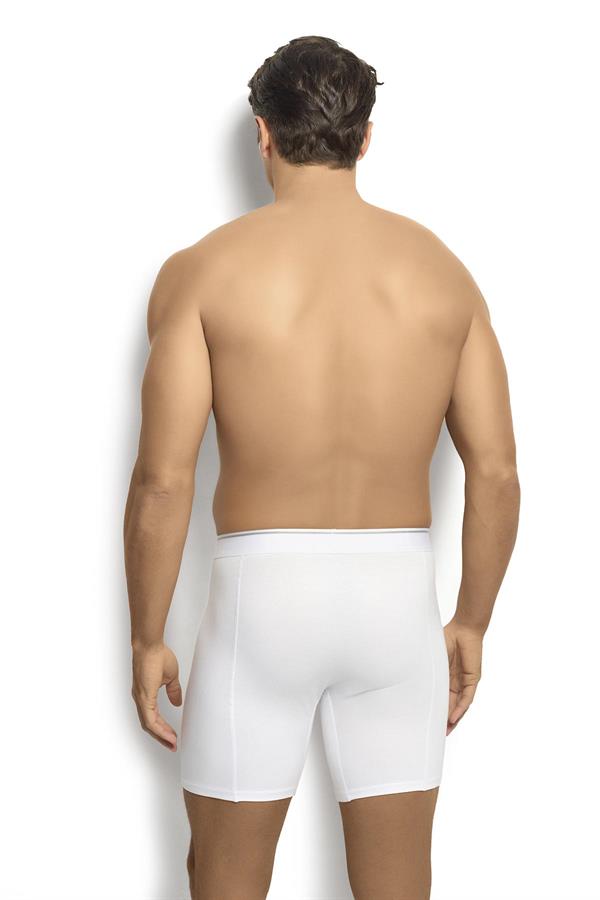 Erkek Beyaz Pamuklu Likralı 3lü Boxer 268