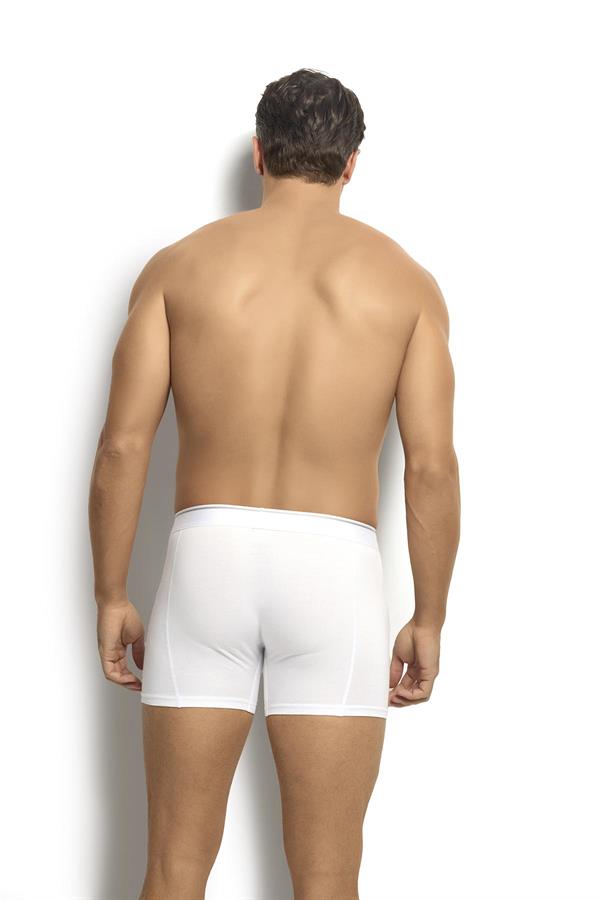 Erkek Beyaz Pamuklu Likralı 3lü Boxer  267