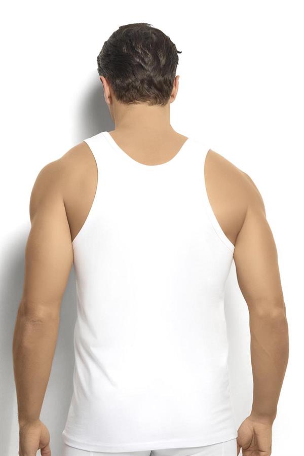 Erkek Beyaz Pamuklu Likralı Atlet 147