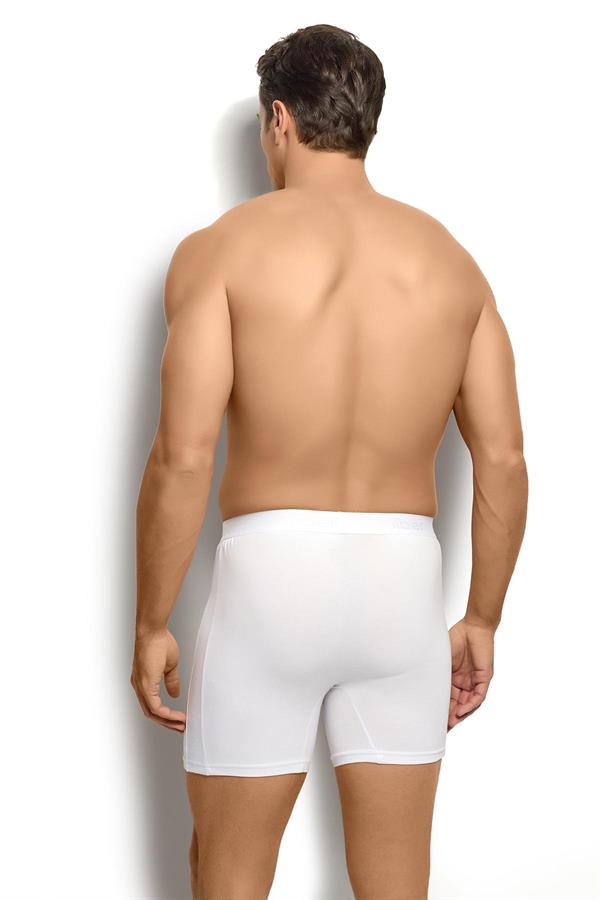 Erkek Beyaz Pamuklu Likralı Boxer 125