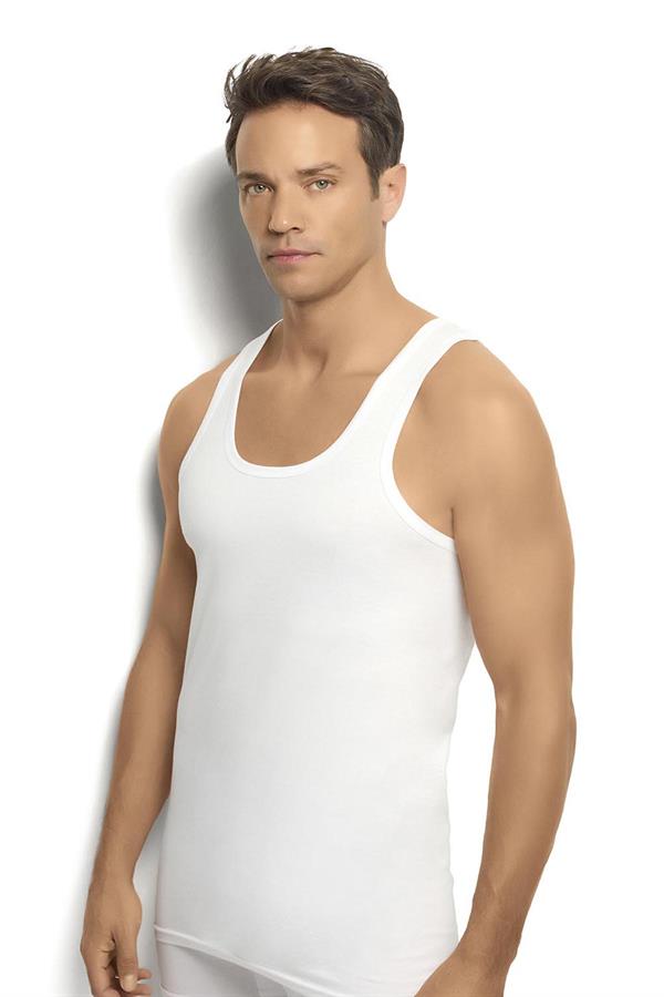 Erkek Beyaz Pamuklu Rambo Atlet 106