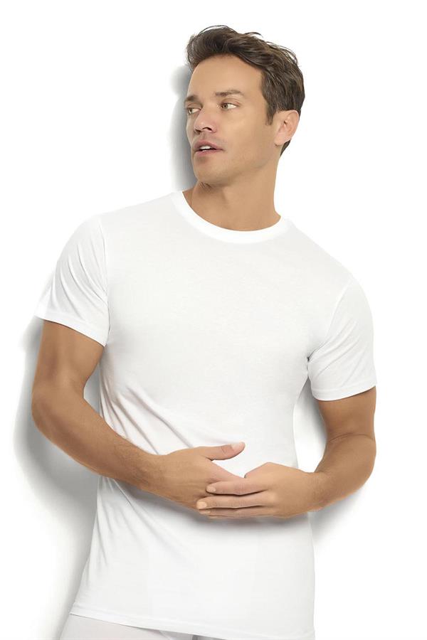 Erkek Beyaz Pamuklu Sıfır Yaka  Fanila 104