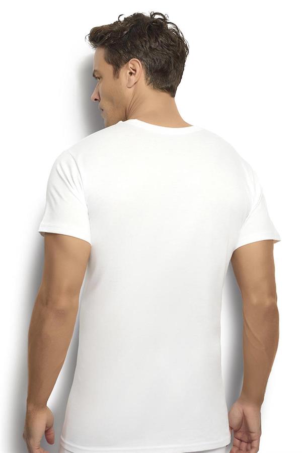 Erkek Beyaz Pamuklu Sıfır Yaka  Fanila 104