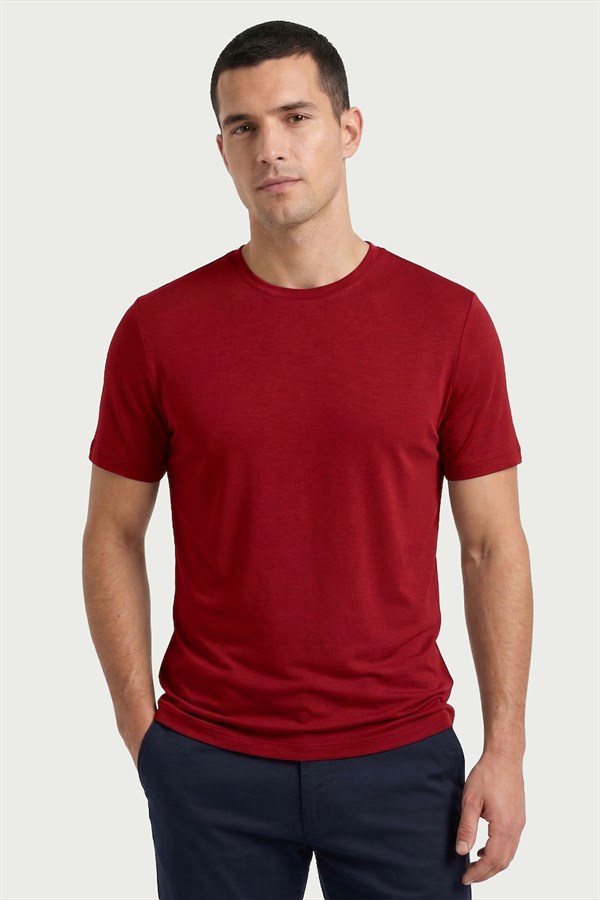 Erkek Bambu T-Shirt 334 Bordo  JBR334.0000001
