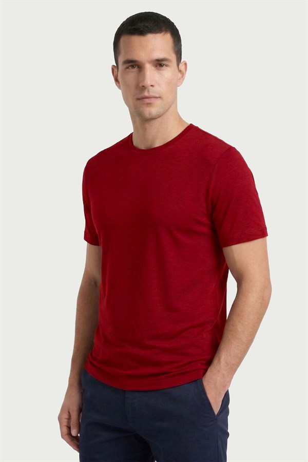 Erkek Bambu T-Shirt 334 Bordo  JBR334.0000001
