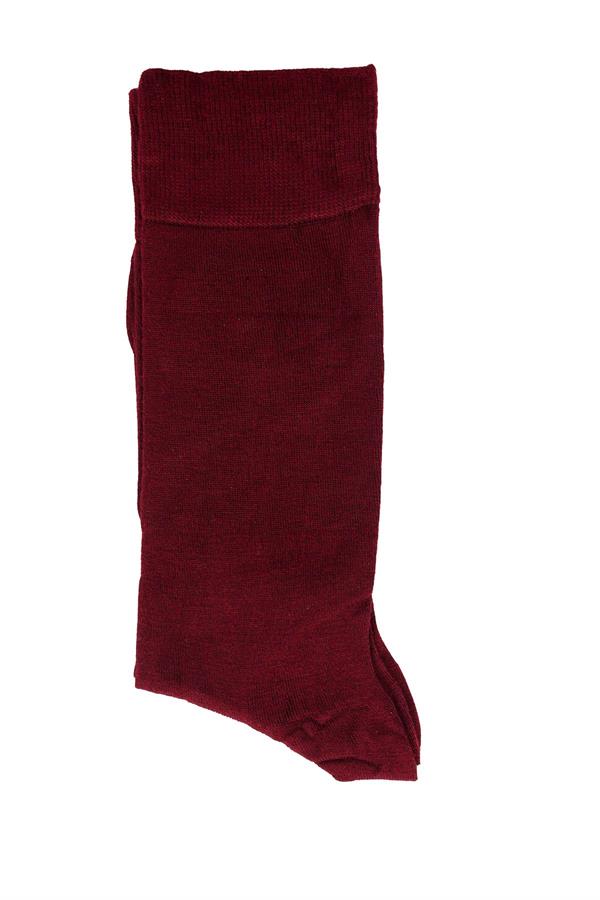 Erkek Bordo Bambu Uzun Çorap 5500