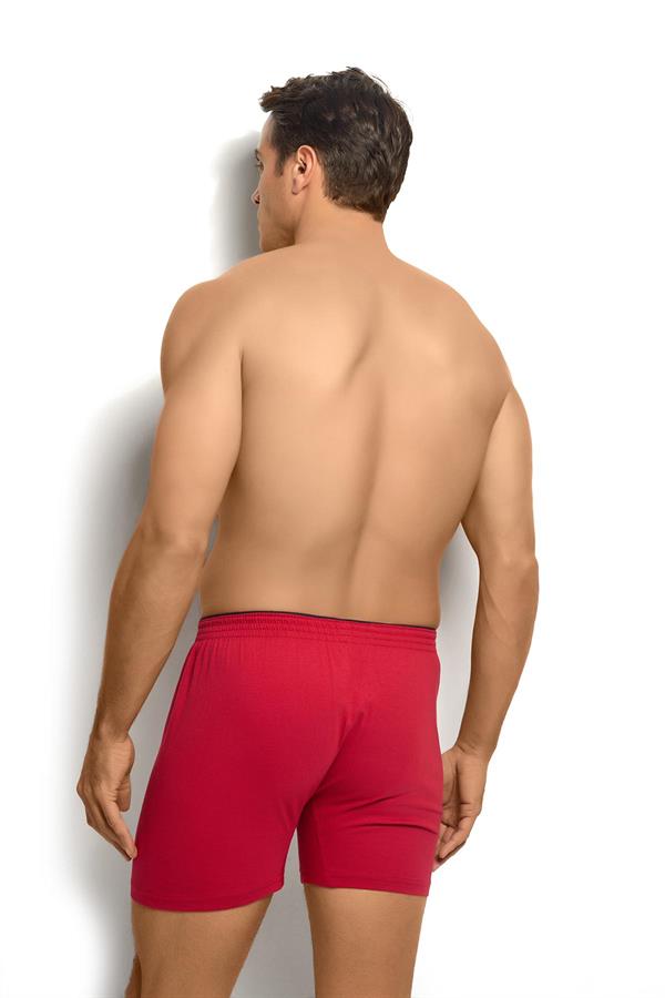 Mens Burgundy Cotton Boxer with Towel Waistband – Model 127