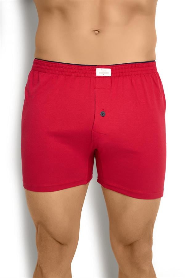 Mens Burgundy Cotton Boxer with Towel Waistband – Model 127