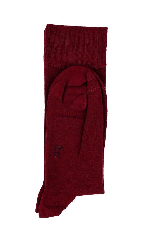 Erkek Bordo Likralı  Bambu Uzun Çorap 5600