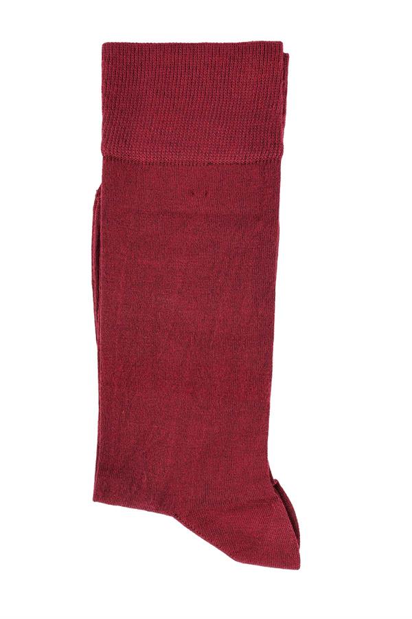 Erkek Bordo Modal Uzun Çorap 5100