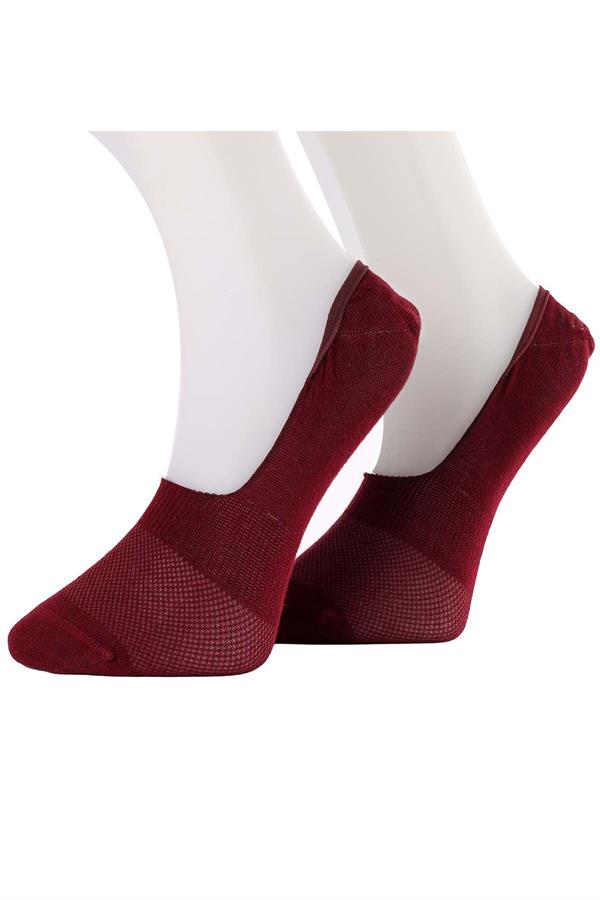 Erkek Bordo Pamuklu  Babet Çorap 7108