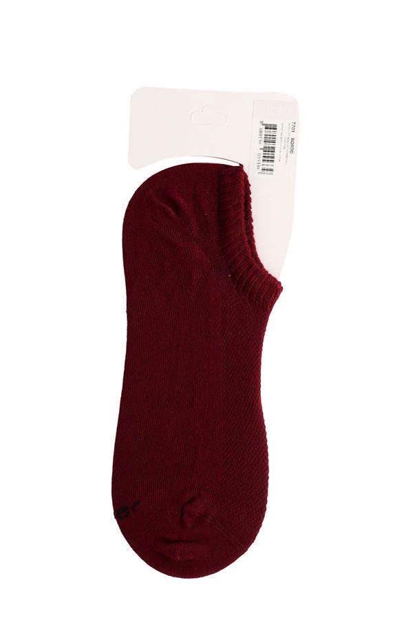 Erkek Bordo Pamuklu  Sneaker Çorap 7701