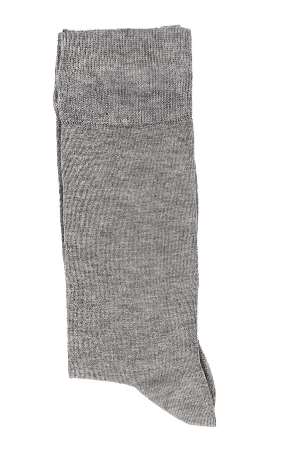 Erkek Gri Likralı Bambu Uzun Çorap 5600