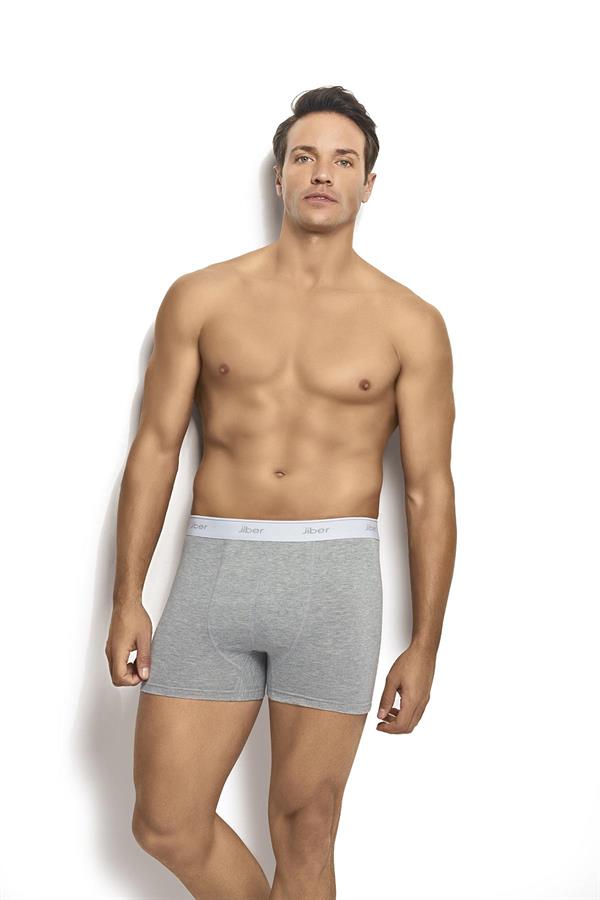 Mens Grey Melange Cotton Lycra Boxer 156