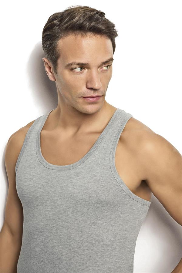 Erkek Gri Melanj Pamuklu Rambo Atlet 113