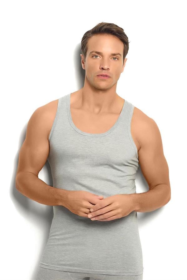 Erkek Gri Melanj Pamuklu Rambo Atlet 113