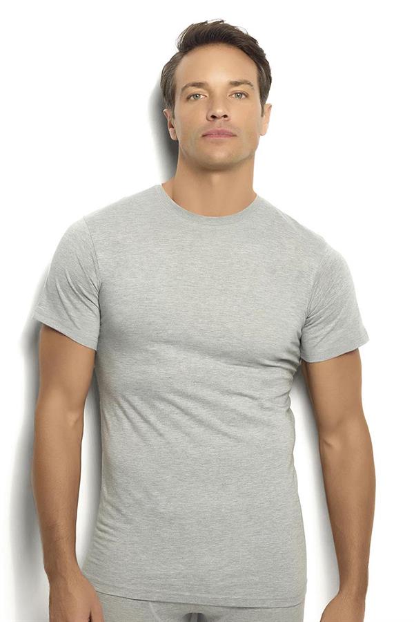 Erkek Gri Melanj Pamuklu Sıfır Yaka  Fanila 111