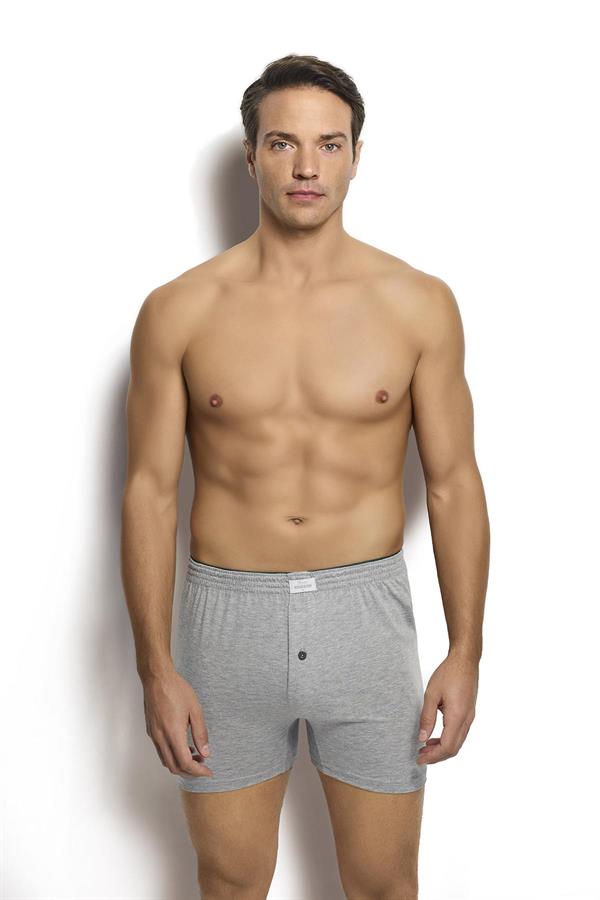 Mens Grey Melange Cotton Boxer with Towel Waistband – Model 127