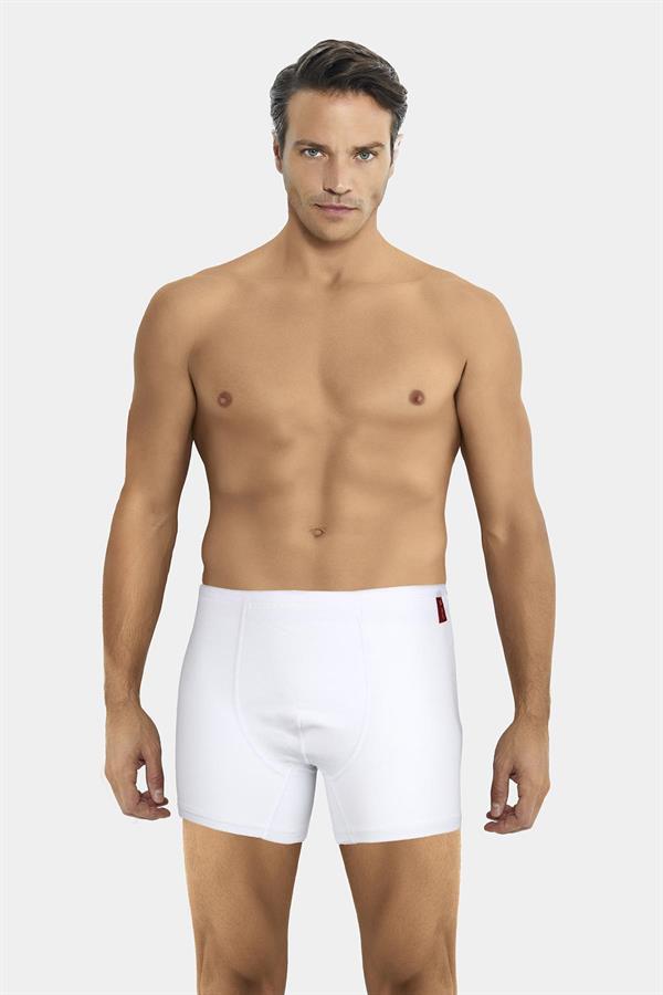 Erkek İnce Latikli Penye Modal Boxer 286 BEYAZ  JBR286.0000001
