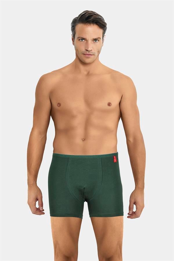 Erkek İnce Latikli Penye Modal Boxer 286 Koyu Yeşil  JBR286.0000001