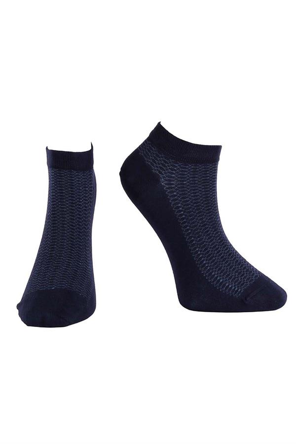 Erkek Lacivert Bambu  Patik Çorap 6758
