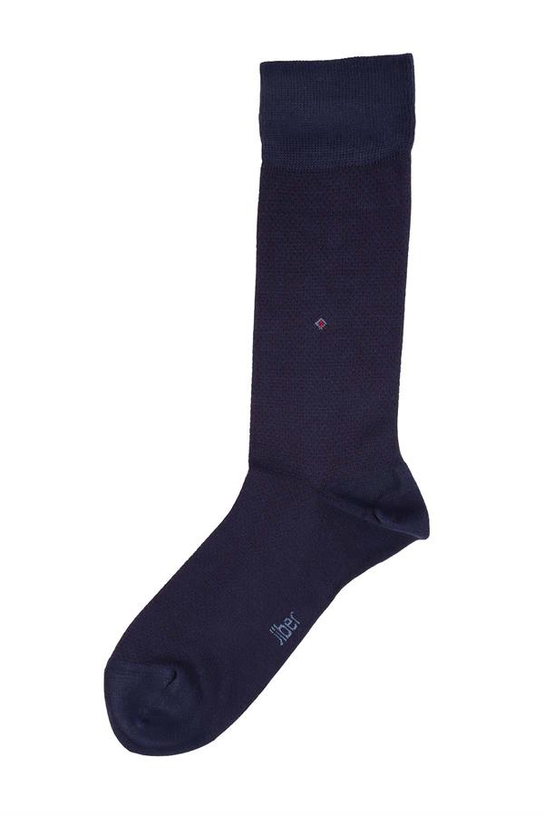 Erkek Lacivert Bambu Uzun Çorap 5518