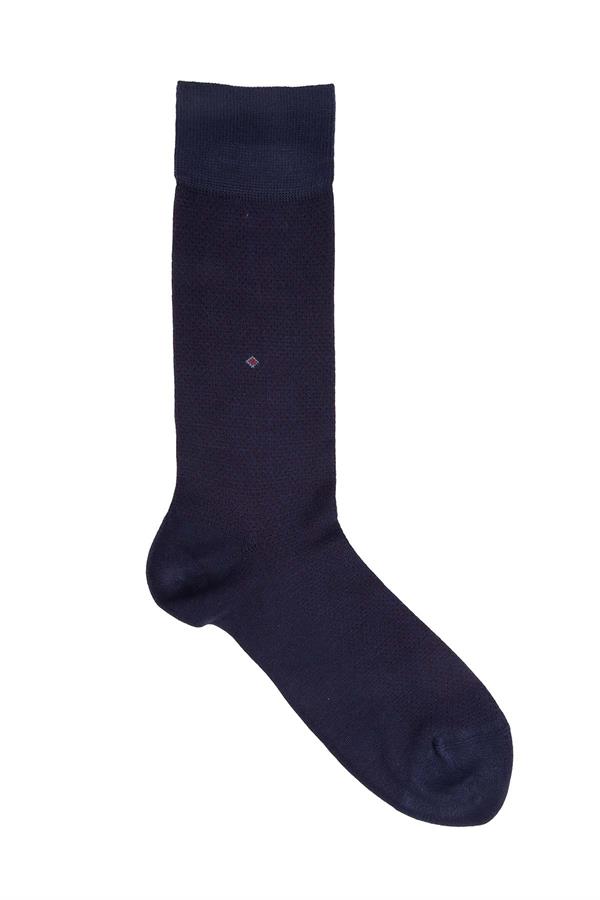 Erkek Lacivert Bambu Uzun Çorap 5518