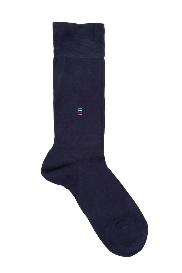 Erkek Lacivert Bambu Uzun Çorap 5519
