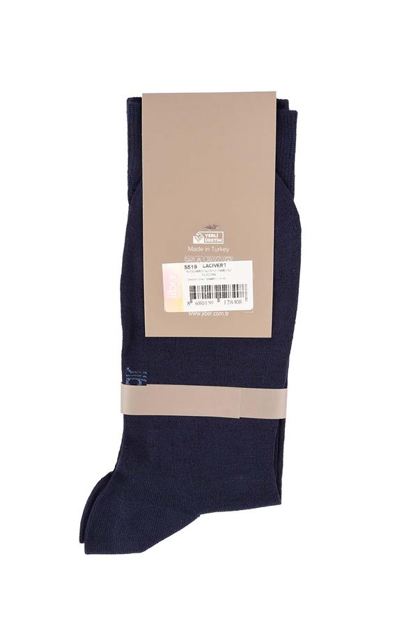 Erkek Lacivert Bambu Uzun Çorap 5519
