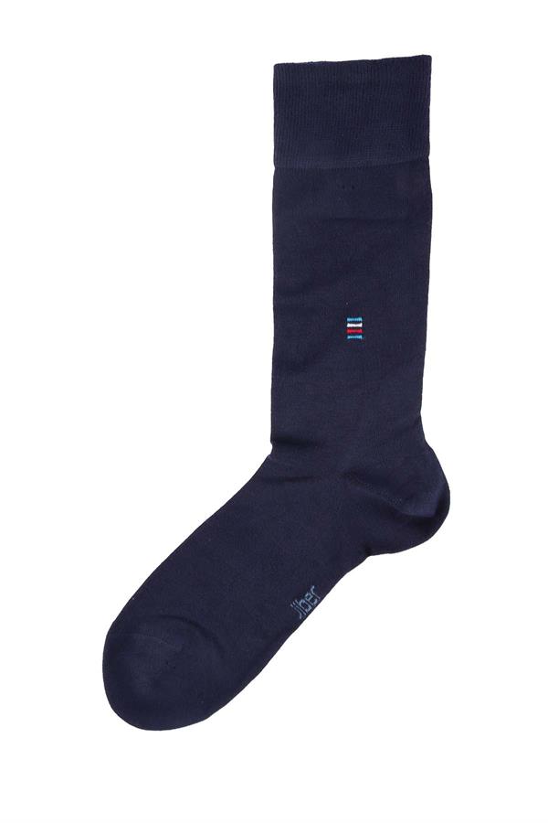 Erkek Lacivert Bambu Uzun Çorap 5519
