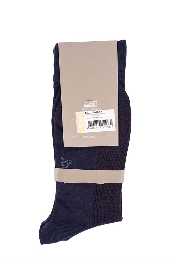 Erkek Lacivert Bambu Uzun Çorap 5523