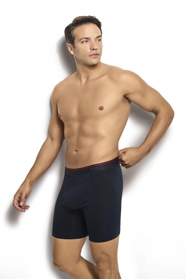 Erkek Lacivert Pamuklu Likralı 3 Lü Boxer 268
