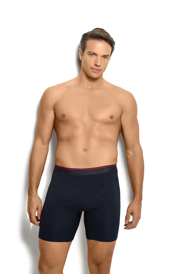 Erkek Lacivert Pamuklu Likralı 3 Lü Boxer 268